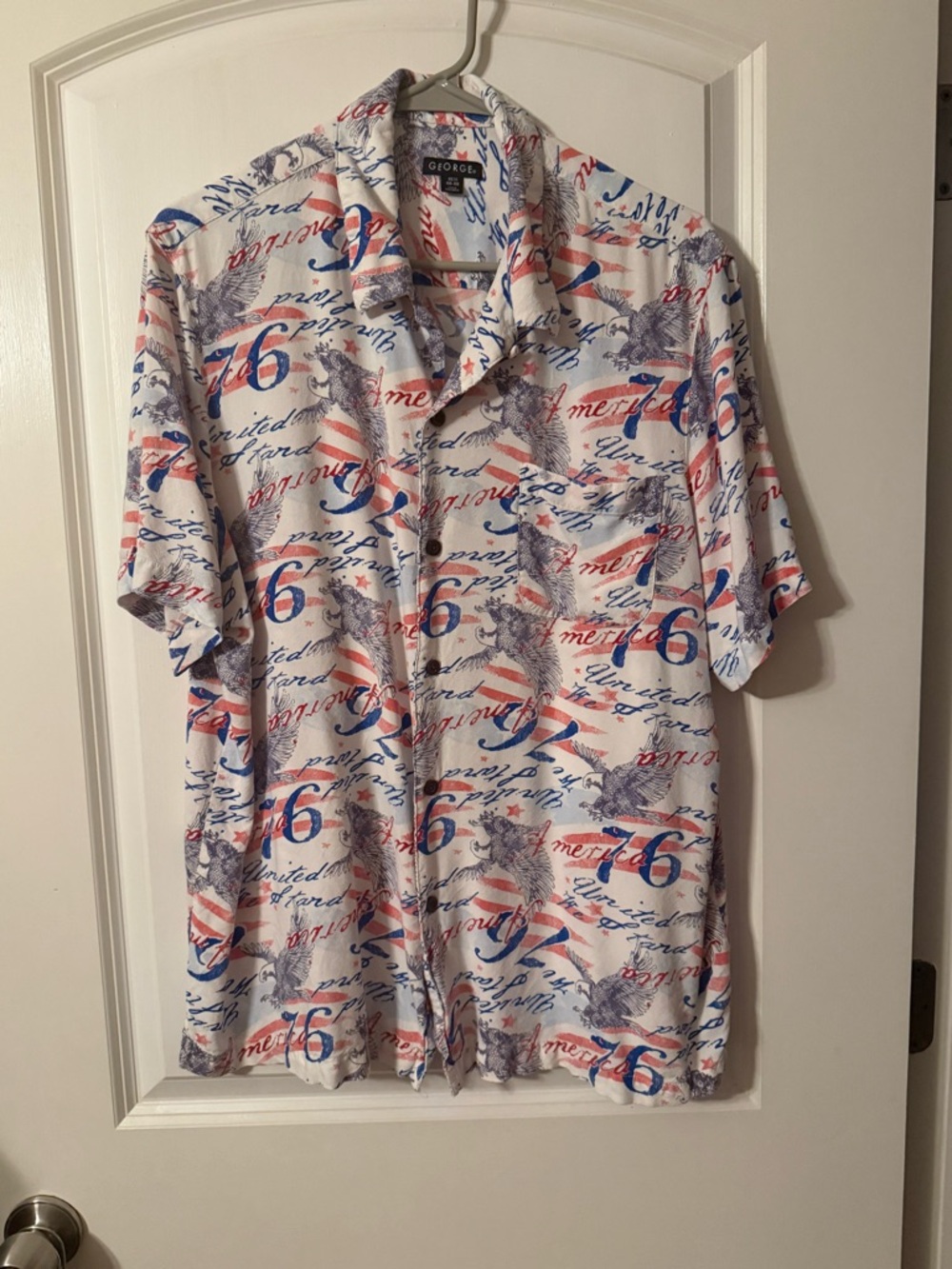 Patriotic 2A 250 MAGA Short-Sleeve Button-Down Shirt 1776 size XL